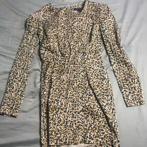 French Connection long sleeved cheetah dress
